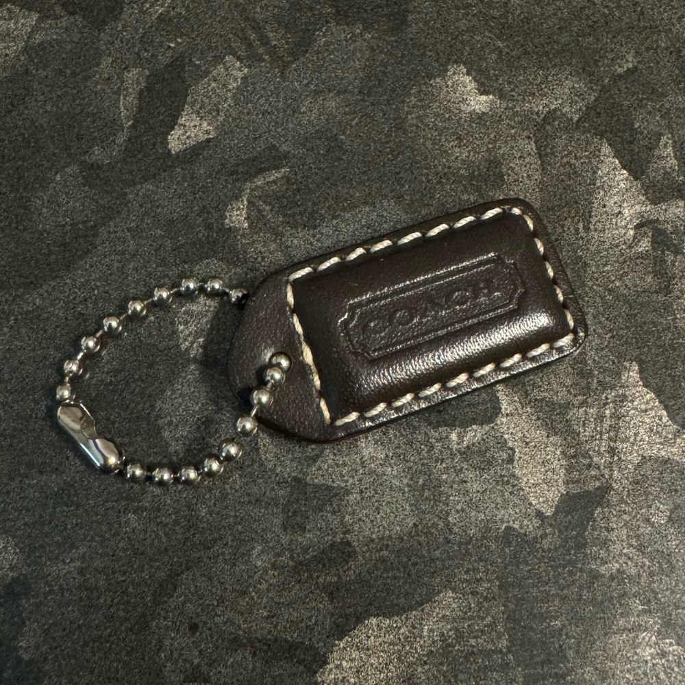 Coach Brown Leather Replacement Hang Tag FOB Key Chain Wristlet Clutch Wallet